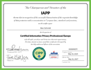 IAPP Certified Information Privacy Professional/Europe (CIPP/E)